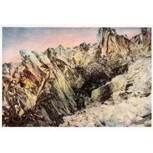  1910 Print Crevasse Carbon Glacier Mount Rainier National 