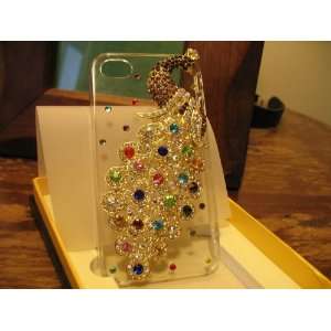  Peacock Logo Rhinestone Bling case for iphone 4G 4S Cell 