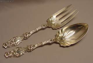 Pair Antique Sterling Silver Whiting Lily Serving Set  