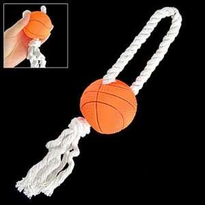   Basketball White Braided Rope Pet Dog Chew Tug Toy Toys & Games