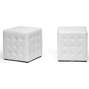   Studio Siskal White Modern Cube Ottoman (Set of 2)