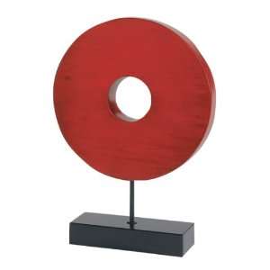 Sitcom Round Geometric Sculpture, 11 1/4 by 16 1/2 Inch, Red  