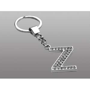  Letter Z Covered w/ Ice Bling Clear Gem Crystals Metal Key 