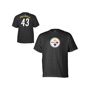 Troy Polamalu Pittsburgh Steelers Jersey Name and Number Black T shirt 
