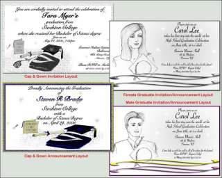 Beautiful High School or College Graduation Invitations and/or 