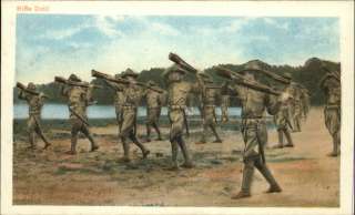 MILITARY Rifle Drill Soldiers Old Postcard  