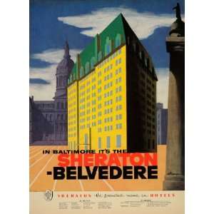   Belvedere Hotel Baltimore Maryland   Original Print Ad