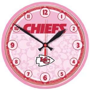  NFL Kansas City Chiefs Clock   Pink Style