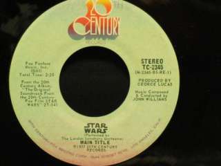 Star Wars Main Title/Cantina Band 7 1977 20th Century  