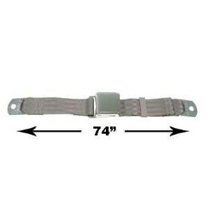   Seat Belt, Grey, 74 Inch Length, with Chrome Lift Latch Automotive