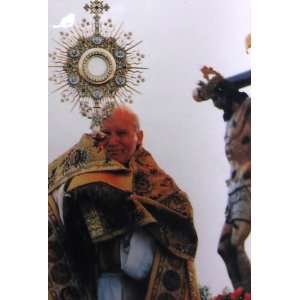  Pope John Paul II with Monstrance Plaque with Stand   4 x 