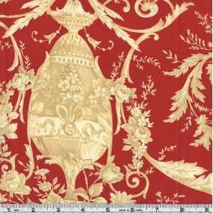  45 Wide Chateaux Rococo Claudine Red/Cream Fabric By The 