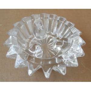  Crystal Glass Candlestick Holder   3 inches in diameter 
