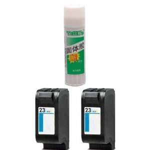  Two Tri Color Remanufactured Ink Cartridges HP 23 (C1823D 