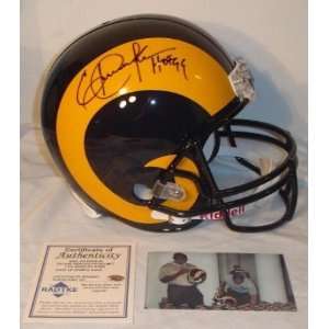   Signed St. Louis Rams Full Size Deluxe Replica Football Helmet with