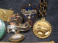 Vintage Junk Drawer Lot Sports Related Pin Pen Medal Dodgers Orioles 