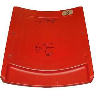   Lawrence Taylor Dual Signed Authentic Seatback From Giants Stadium