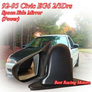 92 95 Civic 2/3dr Spoon Side Mirrors ABS Black (Power)  