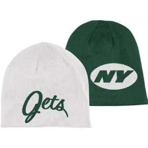   White/Green Reebok Reversible Knit Hat 