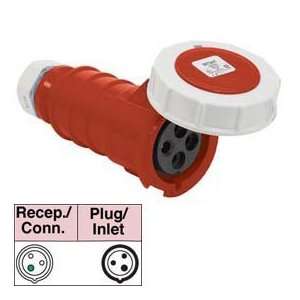  Bryant 360c7w Connector, 2 Pole, 3 Wire, 60a, 480v Ac, Red 