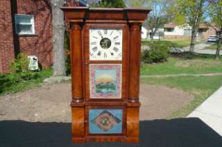 Atkins Mahogany Empire 8 Day Weight Driven Shelf Mantle Clock Painted 