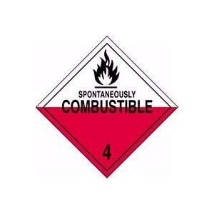  Standard DOT Labels SPONTANEOUSLY COMBUSTIBLE (W/GRAPHIC 