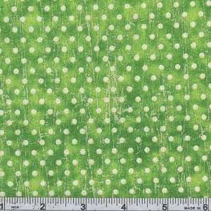  45 Wide Happy Farm Sponged Dots Green Fabric By The Yard 