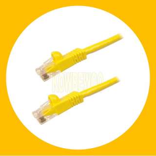 25FT Cat5e Ethernet LAN Patch Cord Yellow 350MHz New  