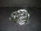 indiana glass clear votive candle holder figural sleeping cat kitten