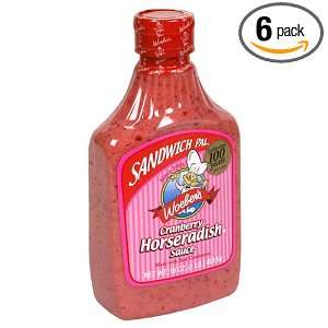 Woebers Sandwich Pal Cranberry Horseradish Sauce, Six 16 Ounce Units 