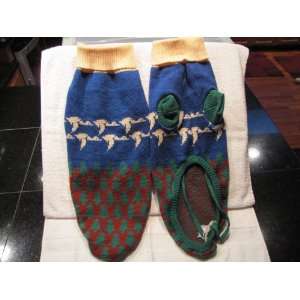  Blue Classic Dog Sweater with Duck and Evergreen Images XL 