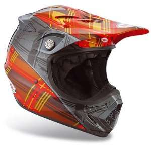  Bell Moto 8 Orange Plaid Full Face Motocross Helmet 
