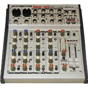  Nady SRM 10X 10 CHANNEL Compact Stereo Mic/line Mixer 