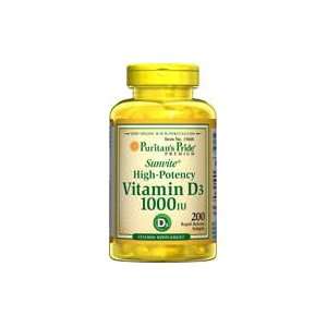  Sunvite High Potency Vitamin D (D 3) 1000 IU 1000 IU 200 