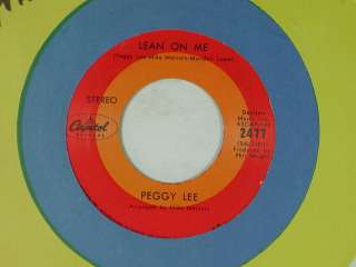 PEGGY LEE (funk) 45 SPINNING WHEEL / LEAN ON ME ~CAPITOL VG+ to VG++ 