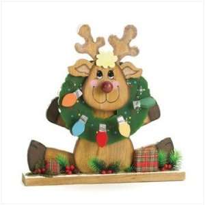  Wood Xmas Reindeer Stand 