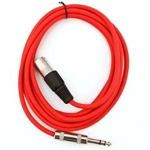 SEISMIC AUDIO   SATRXL M10   Red 10 XLR Male to 1/4 TRS Patch Cable