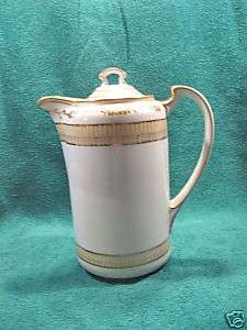 Nippon Porcelain Chocolate Pot Pitcher Handpainted Gold  