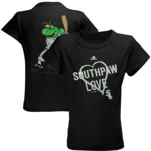   Youth Girls Southpaw Mascot Love T Shirt   Black