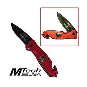  Red M Tech Fire Fighter Rescue Knife
