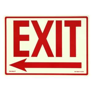   Dark Exit Sign, Depicted Text Exit with Left Arrow