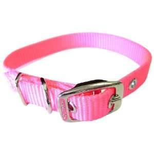   12 Inch Single Thick Nylon Deluxe Dog Collar, Hot Pink