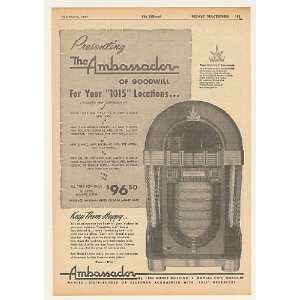  1948 Ambassador 1015 Conversion Jukebox Print Ad (Music 