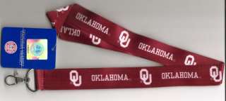 New OU Oklahoma Sooners Red Lanyard w/ Clip  