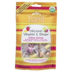 YummyEarth Organic Vitamin C Drops, Citrus Grove, 3.3 oz Pouches, 6 pk 