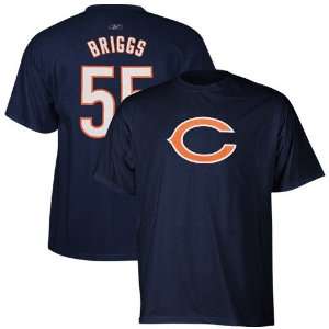 Reebok Chicago Bears #55 Lance Briggs Navy Blue Scrimmage Gear T shirt 