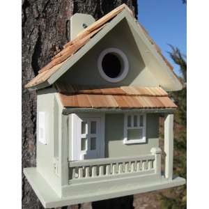   Green Provincial Cabin Outdoor Garden Birdhouse Patio, Lawn & Garden
