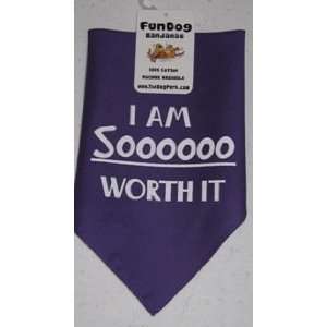  I Am Soooooo Worth It Bandana, Purple miniature (14x14x20 