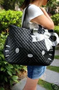 Hello Kitty Black leatherette handbag shoulder bag tote  