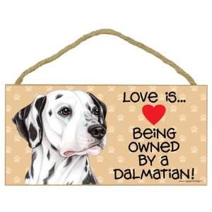  Love Is Being Owned by A Dalmatian Wooden Sign Office 